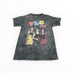 TLC 1992 Graphic Tee Mineral Wash Charcoal Grey Shirt Size M/L